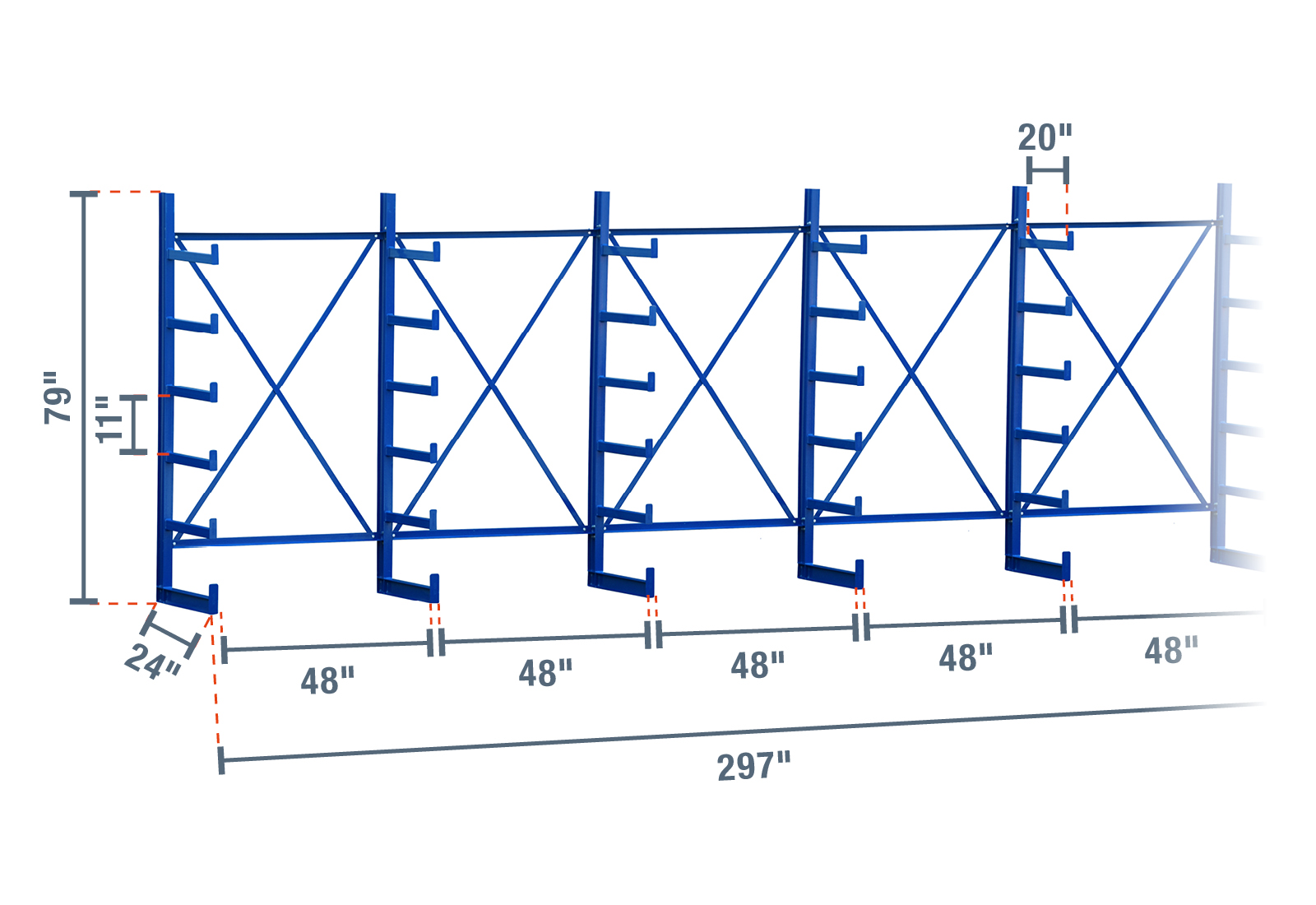 Single-sided Cantilever Rack KR2500 / 79