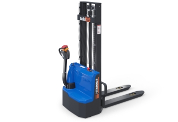 Fully powered electric walkie stacker HE1200/3,  118 in Lift, 2,646 lbs Capacity, SolidHub 