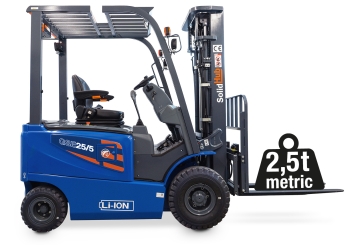 LI-ION Electric Forklift GSE25/5 incl. charger, load capacity 5,512 lbs, SolidHub 