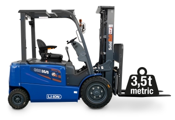 LI-ION Electric Forklift GSE35/5 incl. charger, load capacity 7,716 lbs, SolidHub 