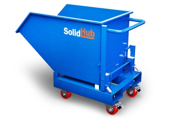 Self dumping forklift hopper MK287, 10 cu ft, 23.62 in x 45.47 in x 33.46 in, SolidHub 